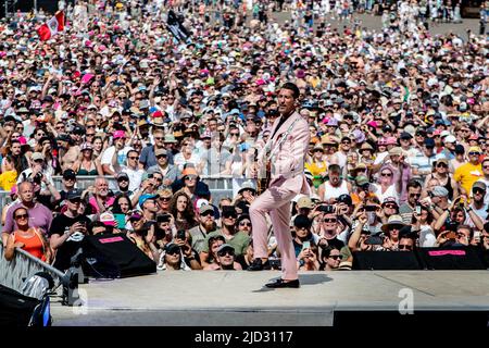 Landgraaf, Belgium. 17th June, 2022. 2022-06-17 16:10:43 LANDGRAAF - Danny Vera performs during the first day of the Pinkpop music festival. ANP PAUL BERGEN netherlands out - belgium out Credit: ANP/Alamy Live News Stock Photo