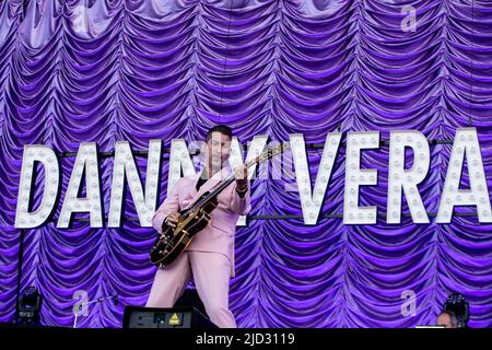 Landgraaf, Belgium. 17th June, 2022. 2022-06-17 15:40:00 LANDGRAAF - Danny Vera performs during the first day of the Pinkpop music festival. ANP PAUL BERGEN netherlands out - belgium out Credit: ANP/Alamy Live News Stock Photo