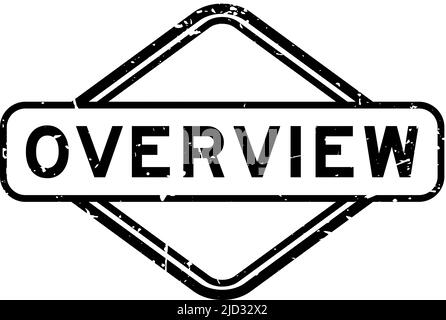 Grunge black overview word rubber seal stamp on white background Stock ...