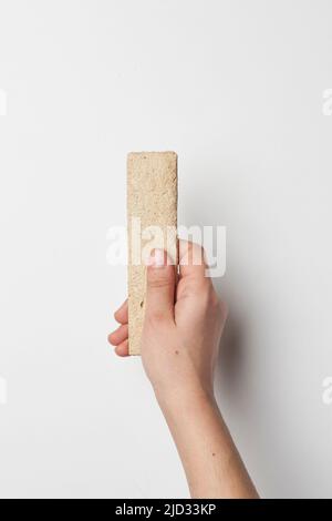 Rye crispbread on white background. Healthy food Stock Photo