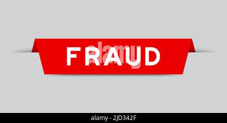 Red color inserted label with word fraud on gray background Stock Vector