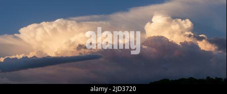 Panorama of a dramatic cloudscape after a storm in Minnesota Stock Photo