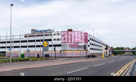 Stockton on Tees, UK. 17th June 2022. Stockton Council are planning on knocking down half their High Street, including the Castlegate Centre and Swallow Hotel and replacing it with a Riverside park to open up the riverside area for leisure and recreation. David Dixon/Alamy Stock Photo