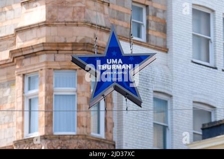 Leicester Square, London, UK. 17th June 2022. Walk of Stars in London's Leicester Square for new streaming service Paramount+. Credit: Matthew Chattle/Alamy Live News Stock Photo