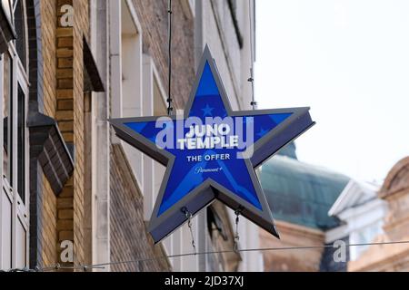 Leicester Square, London, UK. 17th June 2022. Walk of Stars in London's Leicester Square for new streaming service Paramount+. Credit: Matthew Chattle/Alamy Live News Stock Photo