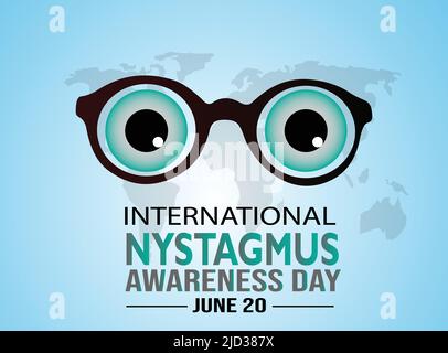 International Nystagmus Awareness Day on June 20th brings attention to a condition that can cause severe vision problems Template for background Stock Vector