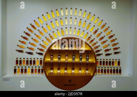 Ararat Brandy on display at the Ararat Brandy Museum and factory, Yerevan, Armenia Stock Photo