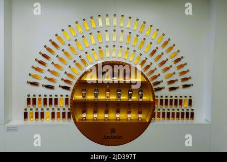 Ararat Brandy on display at the Ararat Brandy Museum and factory, Yerevan, Armenia Stock Photo