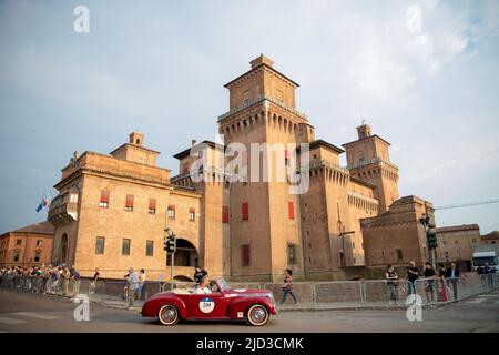 Ferrara, Italy. 15th June, 2022. (6/15/2022) The 1000 Miglia 2022 started the first stage from Brescia to Cervia-Milano Marittima with a stop in Ferrara, Italy. (Photo by Carlo Vergani/Pacific Press/Sipa USA) Credit: Sipa USA/Alamy Live News Stock Photo