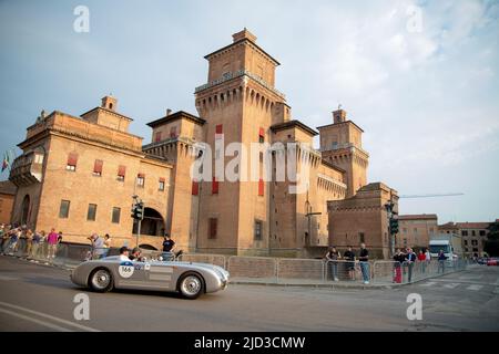 Ferrara, Italy. 15th June, 2022. (6/15/2022) The 1000 Miglia 2022 started the first stage from Brescia to Cervia-Milano Marittima with a stop in Ferrara, Italy. (Photo by Carlo Vergani/Pacific Press/Sipa USA) Credit: Sipa USA/Alamy Live News Stock Photo