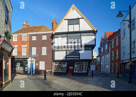 UK, Kent, Canterbury, Palace Street, The Crooked House Stock Photo