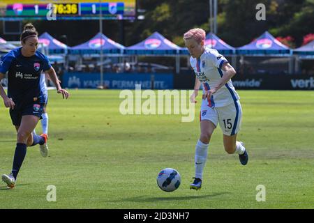 San Diego, California, USA. 12th June, 2022. OL Reign forward Megan Rapinoe (15) during a NWSL soccer match between the OL Reign and the San Diego Wave FC at Torero Stadium in San Diego, California. Justin Fine/CSM/Alamy Live News Stock Photo