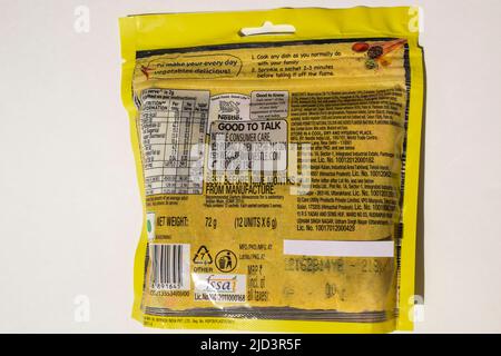 Maggi masala magic packet. Nestle branded product ready to mix and eat ...