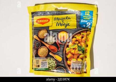 Maggi masala magic packet. Nestle branded product ready to mix and eat ...