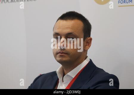 Saint Petersburg, Russia. 17th June, 2022. Yevgeny Demin, Director General, SPLAT Global at session 'Getting a Visa to the Land of Opportunity' in the framework of St. Petersburg International Economic Forum 2022 (SPIEF 2022). (Photo by Maksim Konstantinov/SOPA Images/Sipa USA) Credit: Sipa USA/Alamy Live News Stock Photo