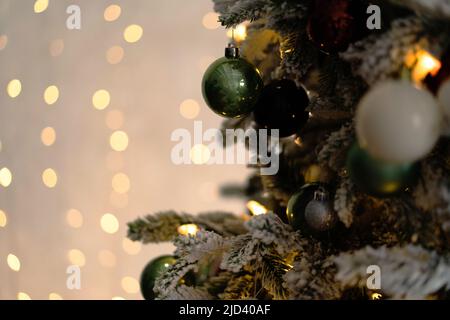 An excellent background for the concept of Christmas and New Years. Festive wallpaper. Stock Photo