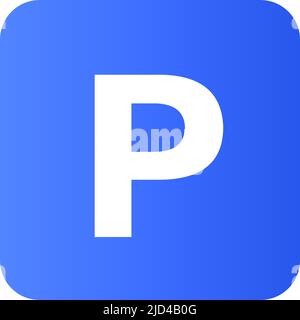 Square parking and bicycle parking sign with gradient. Editable vector. Stock Vector