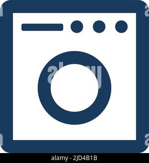 Square washing machine. Laundry or washer. Editable vector. Stock Vector