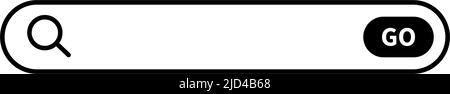 Search box with GO search button. Web search bar. Editable vector. Stock Vector