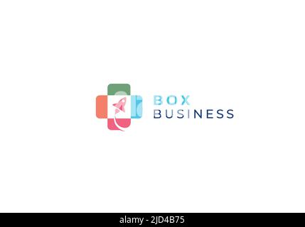 Rocket box logistic logo design Stock Vector
