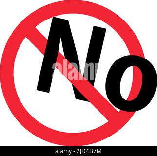 Prohibition mark and the letters No. Editable vector. Stock Vector