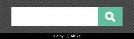 Web search bar isolated on black transparent background. Internet search box, with input fields for URLs and company names. Editable vector. Stock Vector