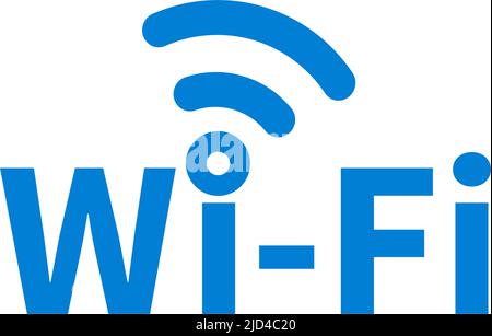 Combination of Wi-Fi text and Wi-Fi icon. Editable vector. Stock Vector