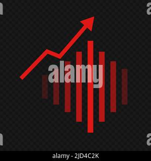 Red bar icon isolated on black transparent background. Editable vector. Stock Vector