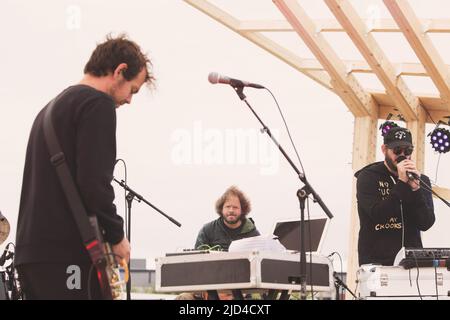 Justin Vernon known as Bon Iver of Big Red Machine Band performs live on  stage at Hafen Festival in Copenhagen Stock Photo - Alamy