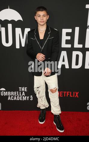 West Hollywood, California, USA. 17th June, 2022. Javon Walton, the Netflix Premiere of The Umbrella Academy Season 3 held at The London West Hollywood in Hollywood. Credit: AdMedia/Newscom/Alamy Live News