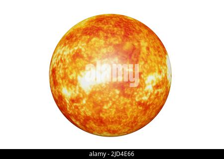 Highly detailed sun on isolate white. Elements of this image furnished by NASA in 3D rendering Stock Photo