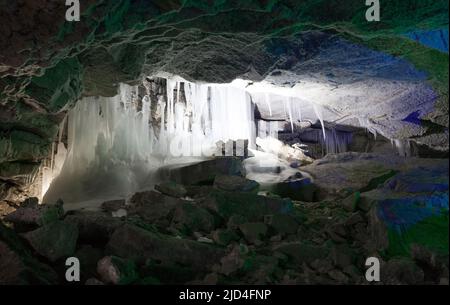 grotto in Kungur ice cave Stock Photo
