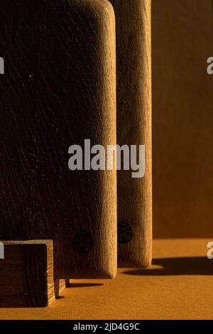 abstract background with long shadows on the wall and geometric shapes. High quality photo Stock Photo