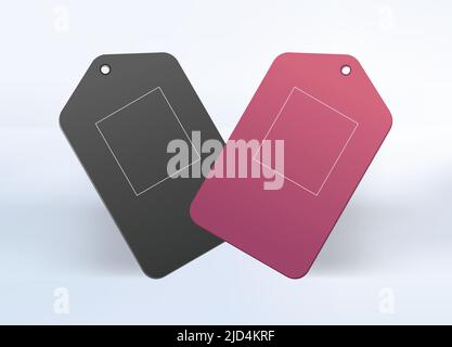 Realistic Blank Branding Tag Isolated Illustration Mockup For Price Tag Discount Gift Tag Sales Corporate Shopping Clothes E-Commerce Element Template Stock Vector