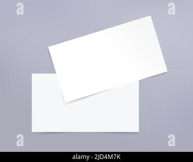 Realistic Business Card Blank Clean Mockup Template Presentation Office Corporate Identity Printable Stock Vector