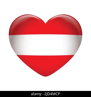 Austria flag icon isolated on white background. Austria flag. Flag icon glossy. Stock Vector