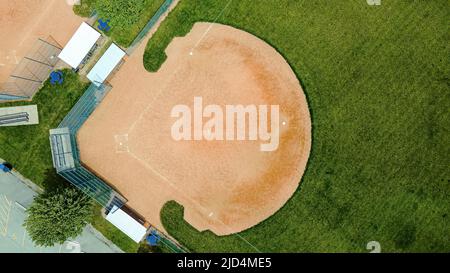 Behind home plate seats at an small and empty baseball stadium Stock Photo  - Alamy