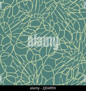Seamless vector pattern with mosaic pieces on blue background. Grid texture wallpaper design. Effective fashion textile. Stock Vector