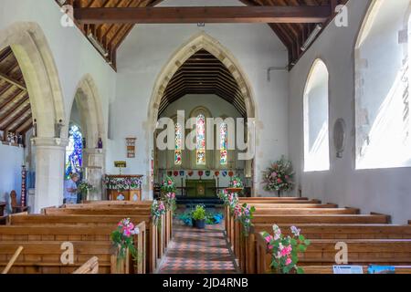 England, West Susses, Chidham church, interior Stock Photo