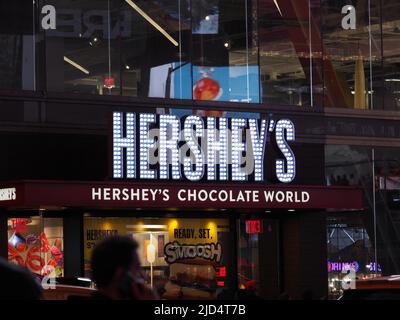 Hershey's Chocolate world on Times Square, New York. Stock Photo