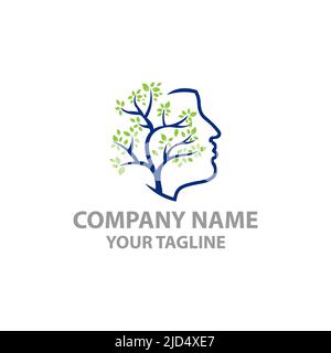 natural therapy mind for health logo designs simple modern.EPS 10 Stock Vector