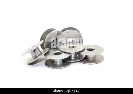 A picture of sewing machine parts with selective focus Stock Photo