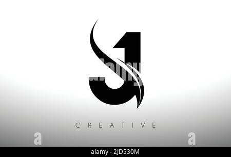 A Swoosh Letter Cut Logo Design with Black Swoosh and Creative Icon ...