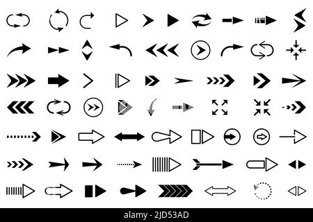 Arrow icon set. Modern simple arrows collection. Flat vector illustration Stock Vector