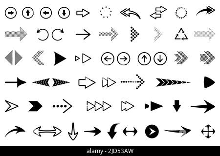Arrow collection icon set. Modern simple arrows Flat vector illustration Stock Vector