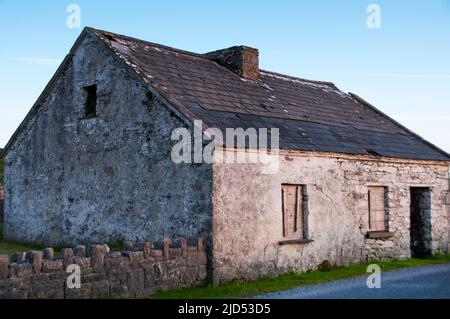 Abandoned cottage, no longer standing, in the seaside village of Doolin, Ireland. Stock Photo