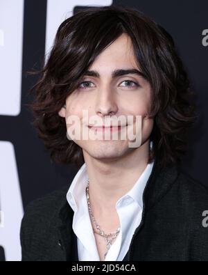 WEST HOLLYWOOD, LOS ANGELES, CALIFORNIA, USA - JUNE 17: American actor Aidan Gallagher arrives at the World Premiere Of Netflix's 'The Umbrella Academy' Season 3 held at The London West Hollywood at Beverly Hills on June 17, 2022 in West Hollywood, Los Angeles, California, USA. (Photo by Xavier Collin/Image Press Agency) Stock Photo