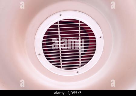 Ventilation grid on a ceiling. Air conditioner and integrated cooling Stock Photo