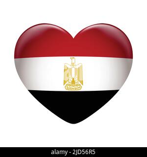 Egypt flag icon isolated on white background. Egypt flag. Flag icon glossy. Stock Vector