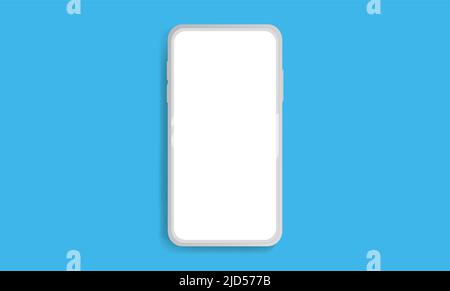 Smartphone Clay Style Device Mockup Template Render Mobile Phone Illustration Blank Digital Display technology Showcase Stock Vector